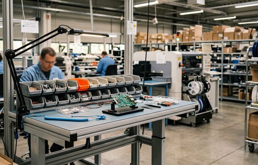 ESD-Arbeitsplätze und Montagetechnik